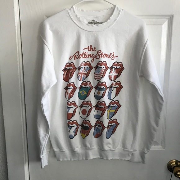 Rolling Stones Distressed Crewneck Sweatshirt - Picture 1 of 5